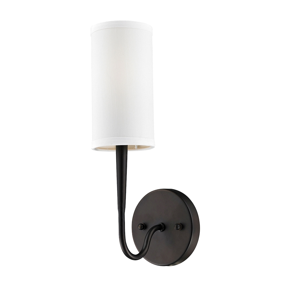 Richmond 1-Light Wall Lamp in Oiled Bronze with White Glass