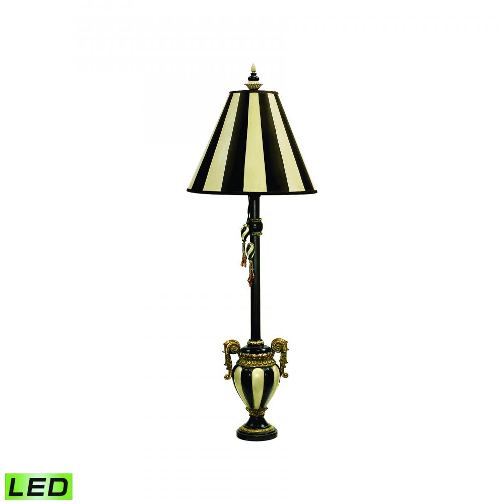 Carnival Stripe 32&#39;&#39; High 1-Light Table Lamp - Antique Black - Includes LED Bulb