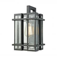  45314/1 - Glass Tower 1-Light Outdoor Sconce in Matte Black