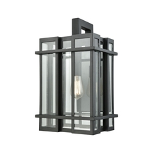  45316/1 - Glass Tower 1-Light Outdoor Sconce in Matte Black