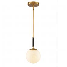  90062/1 - Gillian 6'' Wide 1-Light Mini Pendant - Natural Brass with Matte Black