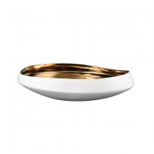 H0017-9746 - Greer Bowl - Low White and Gold Glazed