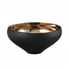  H0017-9754 - Greer Bowl - Tall Black and Gold Glazed