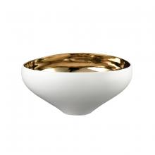  H0017-9755 - Greer Bowl - Tall White and Gold Glazed