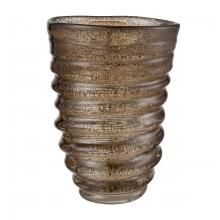  S0047-11323 - Metcalf Vase - Large Bubbled Brown